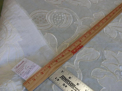 Scalamandre Granada Ivory White Peony Pomegranate Embroidery Linen MSRP USD286/Y