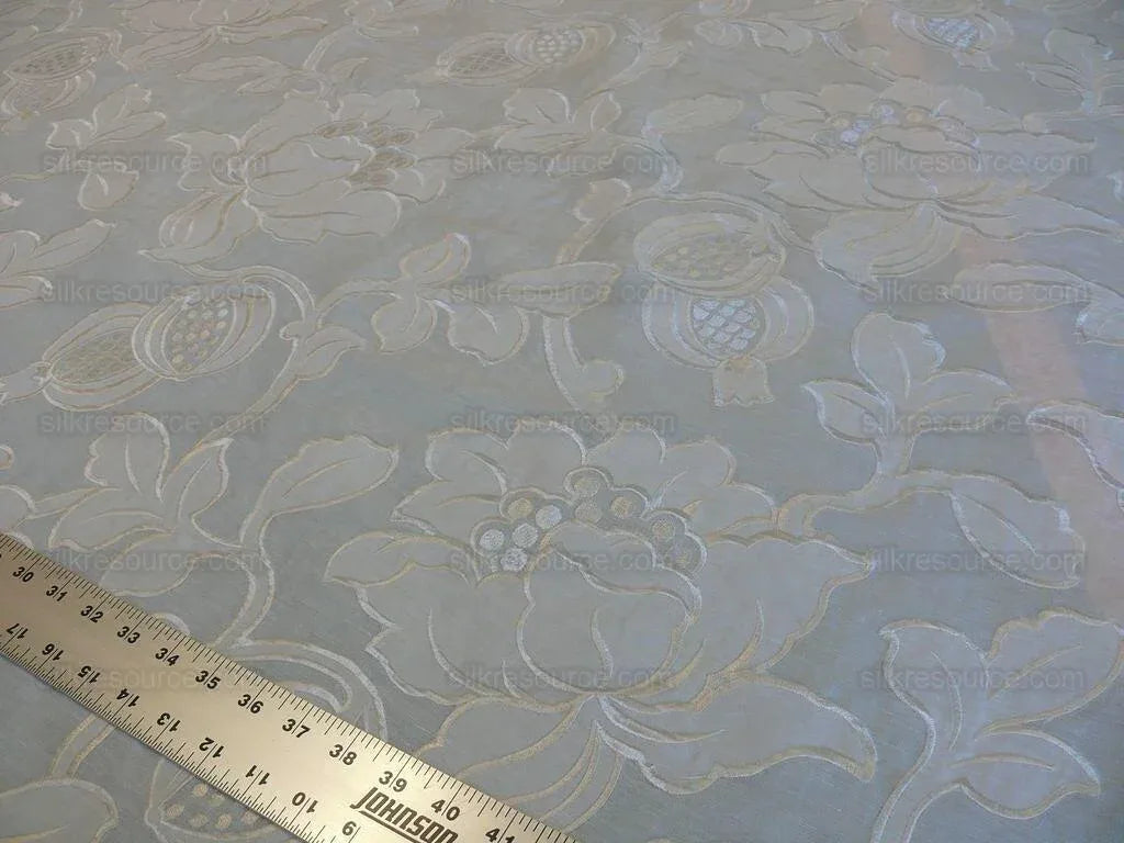 Scalamandre Granada Ivory White Peony Pomegranate Embroidery Linen MSRP USD286/Y