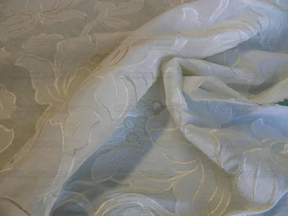 Scalamandre Granada Ivory White Peony Pomegranate Embroidery Linen MSRP USD286/Y