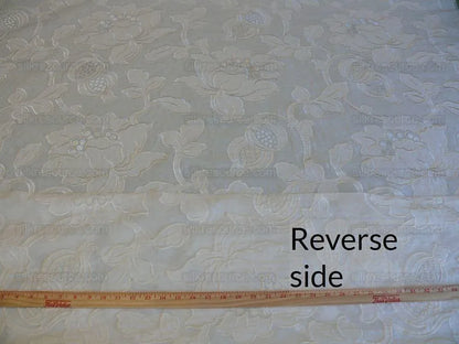 Scalamandre Granada Ivory White Peony Pomegranate Embroidery Linen MSRP USD286/Y