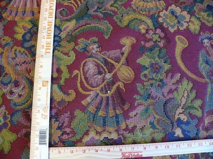 Scalamandre Biliken Red Mediaval Lady Heavy! Wool Tapestry Music Dance Harvest USD 288/y