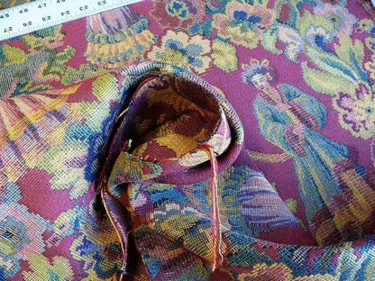 Scalamandre Biliken Red Mediaval Lady Heavy! Wool Tapestry Music Dance Harvest USD 288/y