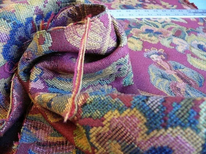 Scalamandre Biliken Red Mediaval Lady Heavy! Wool Tapestry Music Dance Harvest USD 288/y