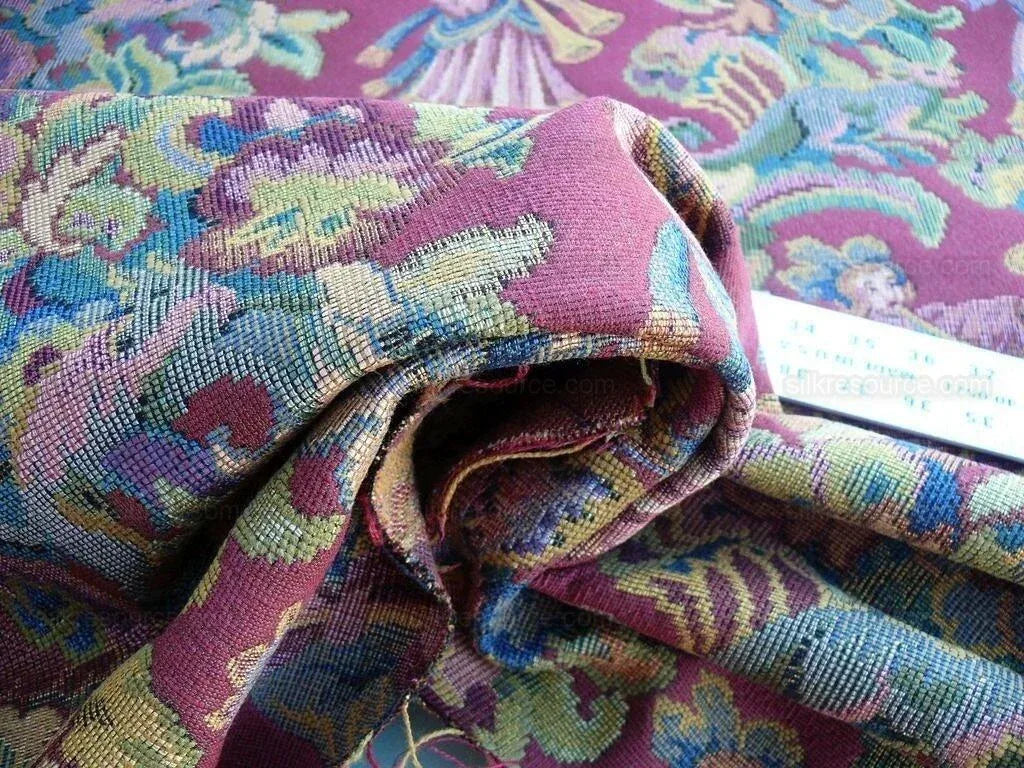 Scalamandre Biliken Red Mediaval Lady Heavy! Wool Tapestry Music Dance Harvest USD 288/y