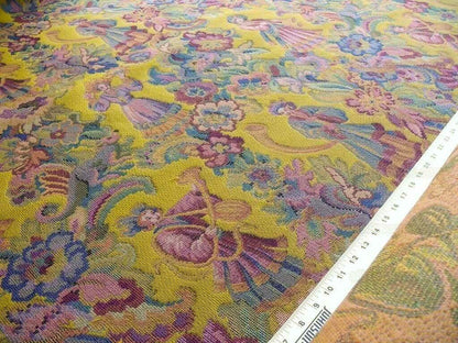 Scalamandre Biliken Yellow Mediaval Lady Heavy! Wool Tapestry Music Dance Renaissance Fair Harvest USD 288/y