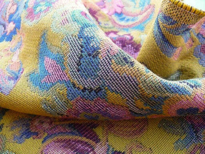 Scalamandre Biliken Yellow Mediaval Lady Heavy! Wool Tapestry Music Dance Renaissance Fair Harvest USD 288/y