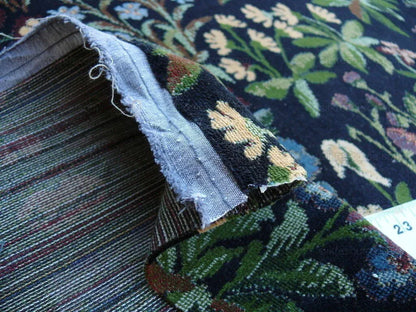 6y Lee Jofa Mille Fleurs Wildflowers On Black Velvet Pink Red Gr