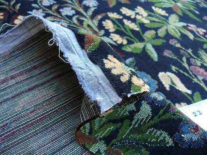 6y Lee Jofa Mille Fleurs Wildflowers On Black Velvet Pink Red Gr