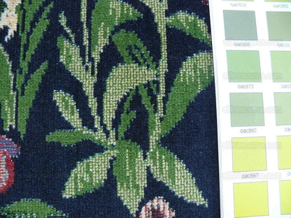 6y Lee Jofa Mille Fleurs Wildflowers On Black Velvet Pink Red Gr