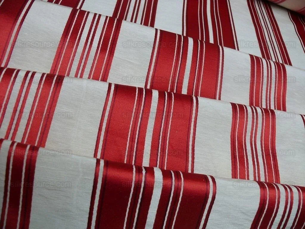 Brunschwig &amp; Fils Vilmorin Satin Stripe Lipstick Red MSRP USD 290/y