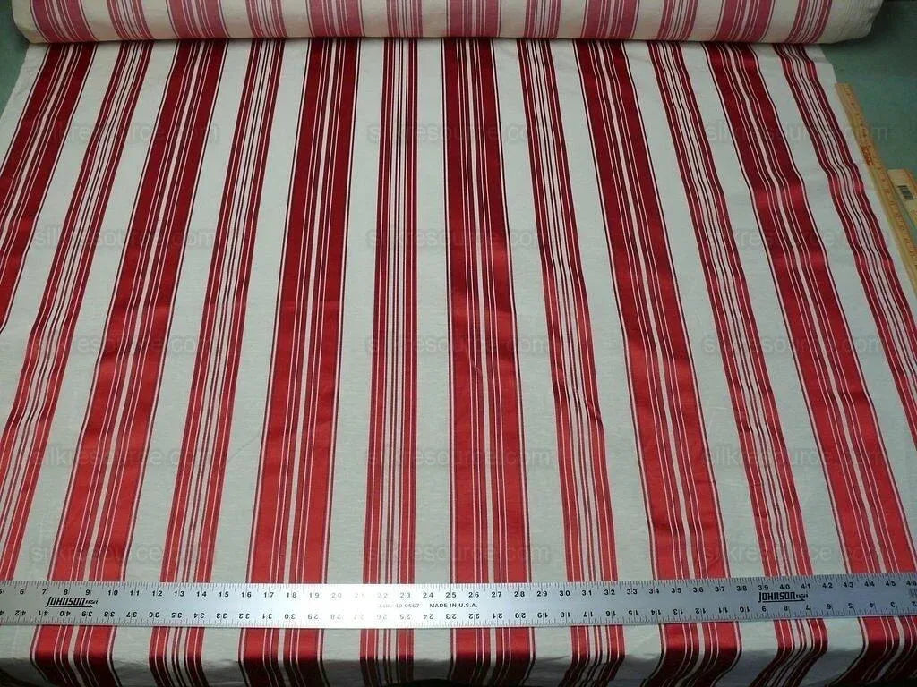 Brunschwig &amp; Fils Vilmorin Satin Stripe Lipstick Red MSRP USD 290/y