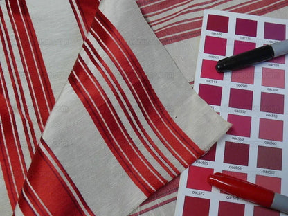 Brunschwig &amp; Fils Vilmorin Satin Stripe Lipstick Red MSRP USD 290/y