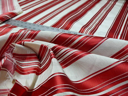 Brunschwig &amp; Fils Vilmorin Satin Stripe Lipstick Red MSRP USD 290/y
