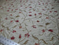 7.9Y KRAVET SILK EMBROIDERY RED PINK FLOWER ON PALE BUTTER #1644