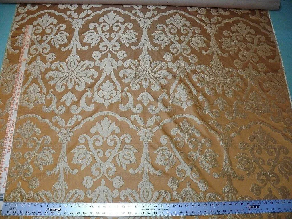 BY YD 100% SILK 100% SILK DAMASK CLASSIC RADIANT COPPER CINNAMON