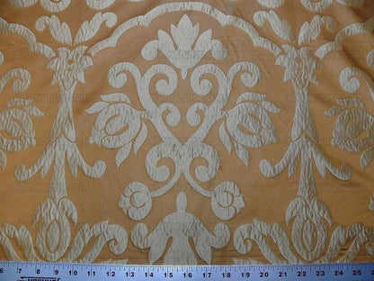 1.2Yard 100% Silk Damask Classic Radiant Copper Cinnamon Simple Renaissance
