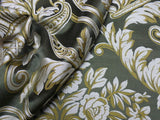 By yard Scalamandre Neoclassical Emma’s Urns Deep Green Gold 100% Silk MSRP USD459/y