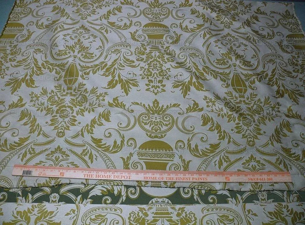 By yard Scalamandre Neoclassical Emma’s Urns Deep Green Gold 100% Silk MSRP USD459/y