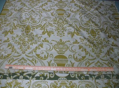 By yard Scalamandre Neoclassical Emma’s Urns Deep Green Gold 100% Silk MSRP USD459/y