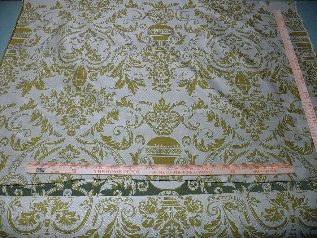 By yard Scalamandre Neoclassical Emma’s Urns Deep Green Gold 100% Silk MSRP USD459/y