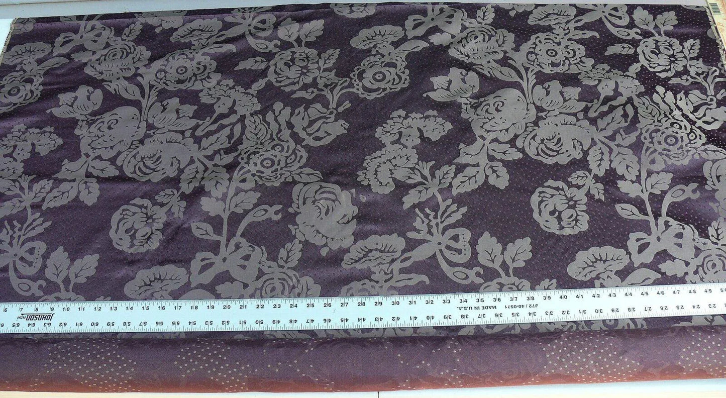 4.38y Lee Jofa Mulberry Home Eliza Aubergine Purple English Rose MSRP USD 250/Y