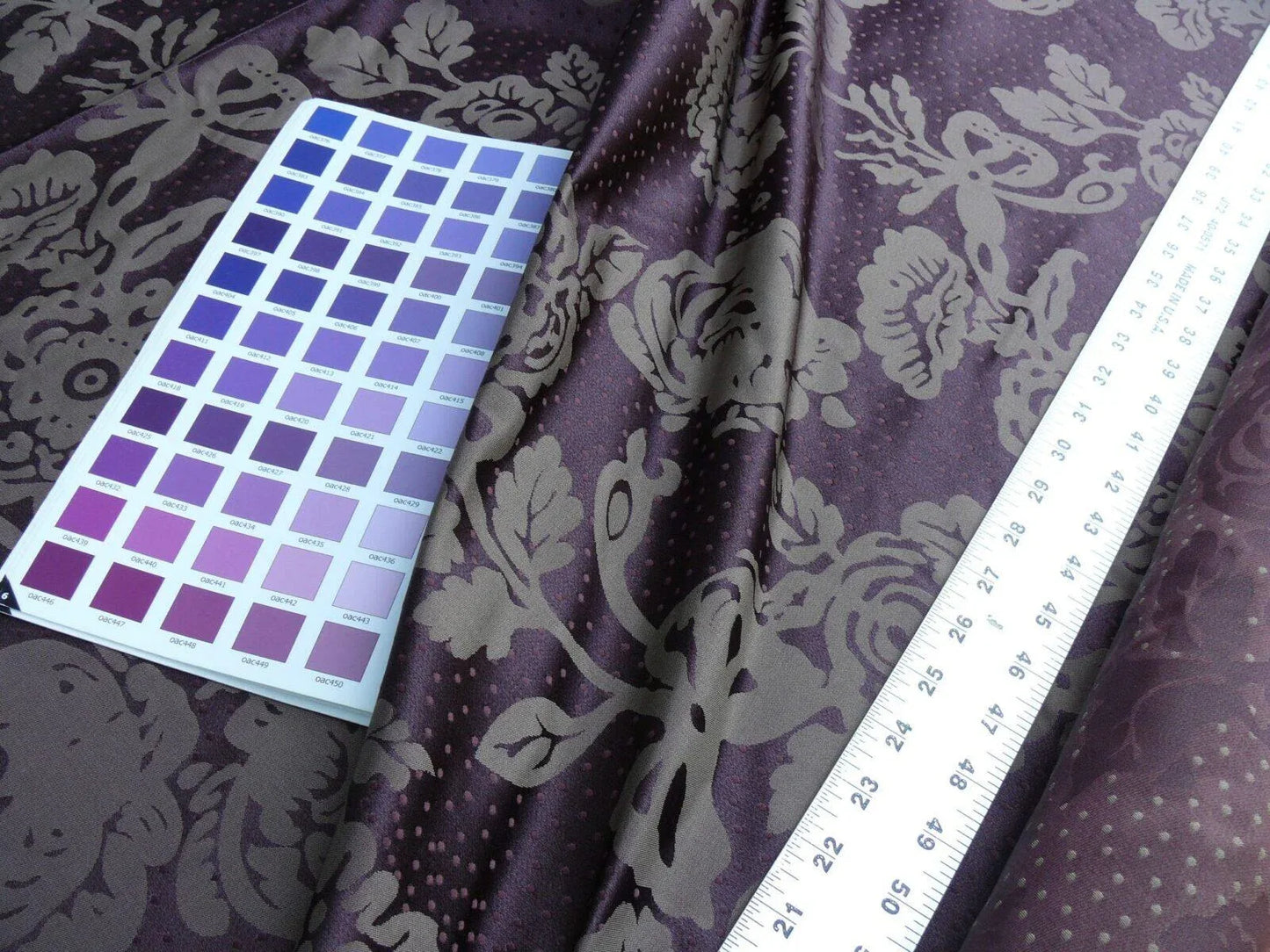 4.38y Lee Jofa Mulberry Home Eliza Aubergine Purple English Rose MSRP USD 250/Y