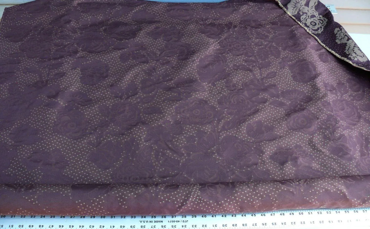 4.38y Lee Jofa Mulberry Home Eliza Aubergine Purple English Rose MSRP USD 250/Y