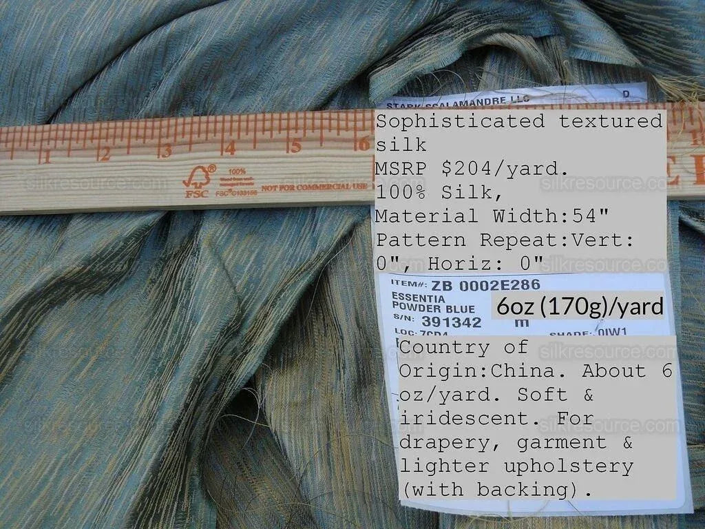 Scalamandre Essentia Powder Blue Textured Silk Old World Weavers MSRP USD 204/y