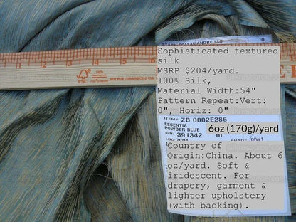 Scalamandre Essentia Powder Blue Textured Silk Old World Weavers MSRP USD 204/y