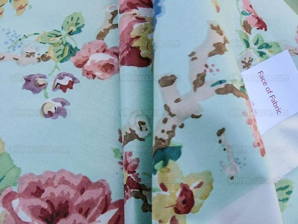 Scalamandre Chatsworth Chintz Fh Aqua Blue Pink Red Green Multi Color Rose Peony Bouquet with Ribbon English Garden Historical Prints Bouquet USD 364/y