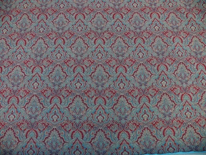 Amulya Ruby Red Green Scalamandre Renaissance Medallion Indian Arab Damask MSRP USD 248/Y