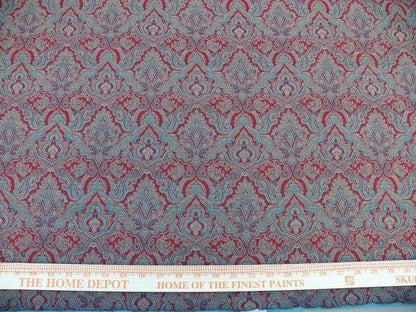 Amulya Ruby Red Green Scalamandre Renaissance Medallion Indian Arab Damask MSRP USD 248/Y