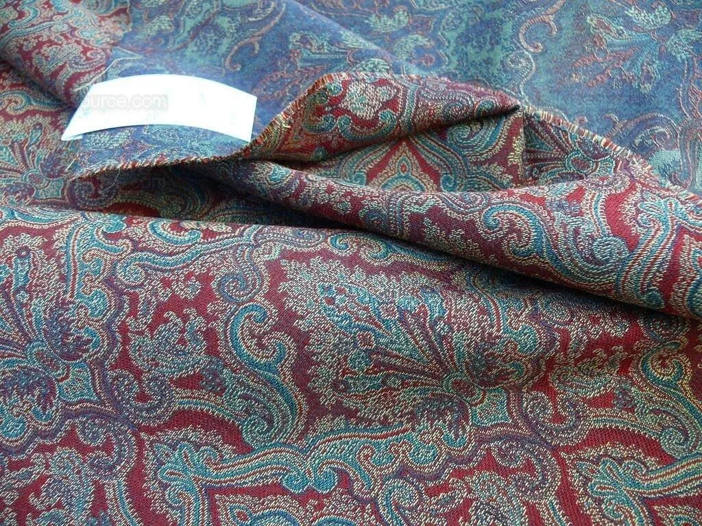 Amulya Ruby Red Green Scalamandre Renaissance Medallion Indian Arab Damask MSRP USD 248/Y