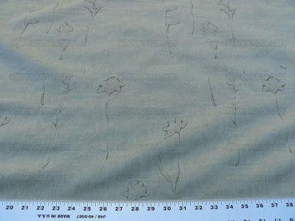 Scalamandre Grey Watkins Orissa Semi Sheer Platinum Silver Silk Double Organza Damask Tulip Wildflower MSRP USD 212/Y