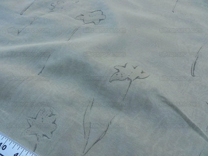 Scalamandre Grey Watkins Orissa Semi Sheer Platinum Silver Silk Double Organza Damask Tulip Wildflower MSRP USD 212/Y