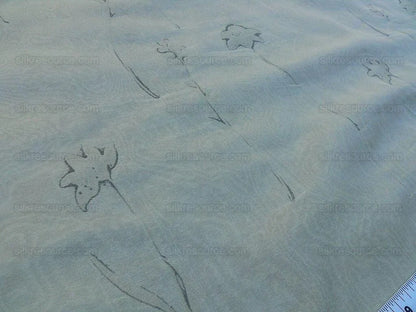 Scalamandre Grey Watkins Orissa Semi Sheer Platinum Silver Silk Double Organza Damask Tulip Wildflower MSRP USD 212/Y