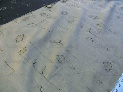 Scalamandre Grey Watkins Orissa Semi Sheer  Gold Silk Double Organza Damask Tulip Wildflower MSRP USD 212/Y