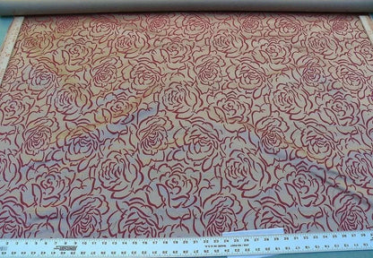 Scalamandre Phoebe Red Silk Brocade Rose Matisse Drawing Flora MSRP USD 256