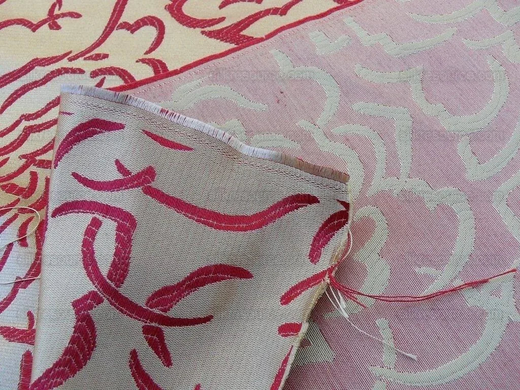 Scalamandre Phoebe Red Silk Brocade Rose Matisse Drawing Flora MSRP USD 256