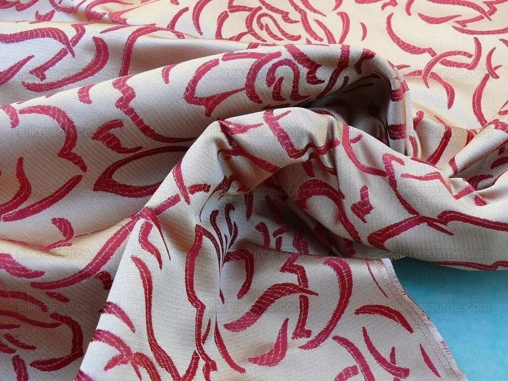 Scalamandre Phoebe Red Silk Brocade Rose Matisse Drawing Flora MSRP USD 256