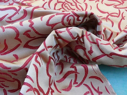 Scalamandre Phoebe Red Silk Brocade Rose Matisse Drawing Flora MSRP USD 256