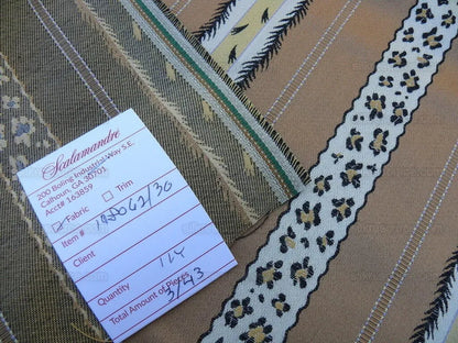 Scalamandre Francoise Tabby Animal Safari Skin and Paw Print Leopard Ermine Feather Stripe 100% Cotton