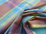 Scalamandre Riviera Plaid Fh Rose/multi  Colorful Rainbow Mediterranean MSRP USD 216/Y
