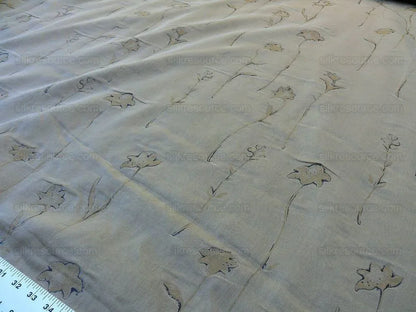 Scalamandre  Grey Watkins Orissa Semi Sheer Copper Silk Double Organza Damask Tulip Wildflower MSRP USD 212/Y