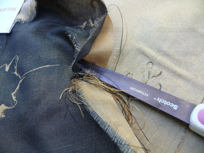 Scalamandre  Grey Watkins Orissa Semi Sheer Copper Silk Double Organza Damask Tulip Wildflower MSRP USD 212/Y