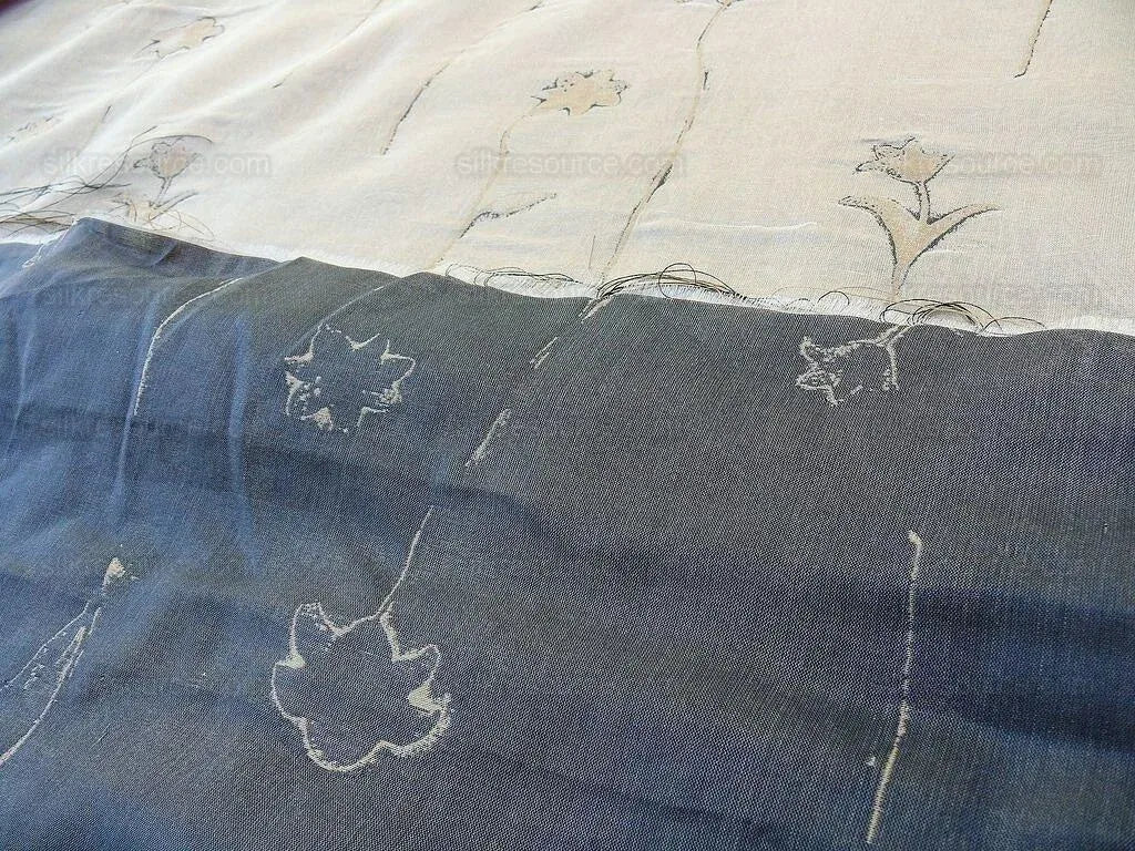 Scalamandre  Grey Watkins Orissa Semi Sheer Copper Silk Double Organza Damask Tulip Wildflower MSRP USD 212/Y