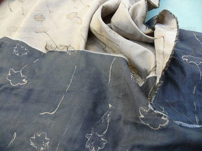 Scalamandre  Grey Watkins Orissa Semi Sheer Copper Silk Double Organza Damask Tulip Wildflower MSRP USD 212/Y