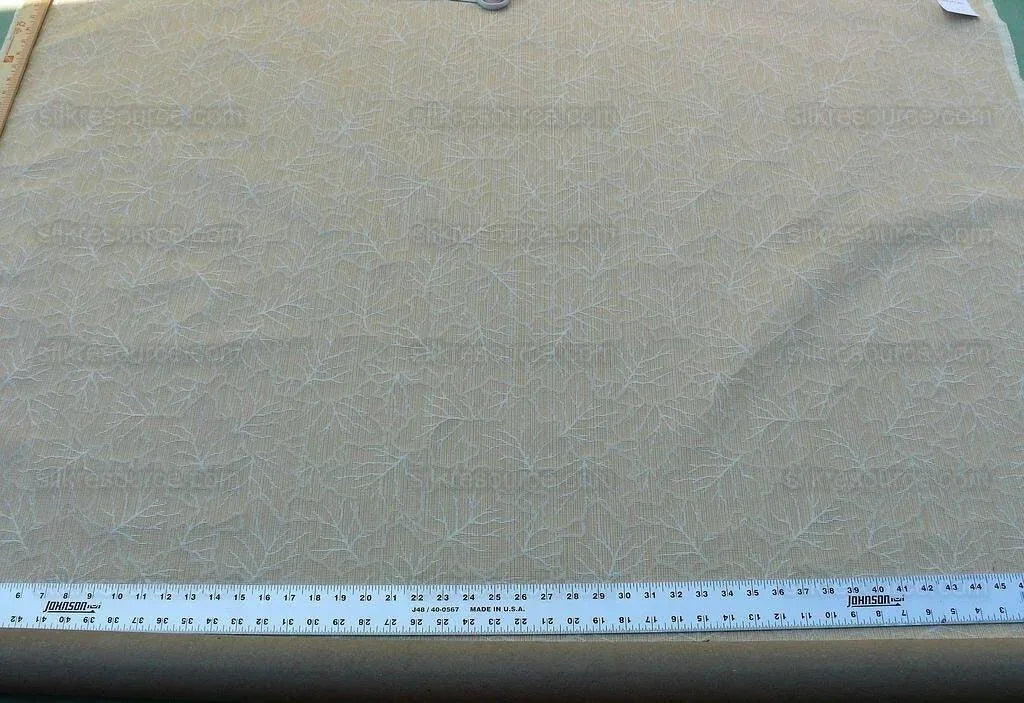 Scalamandre Fonthill Maplewood Cream White Damask Foliage Maple Leaves MSRP USD 204/Y