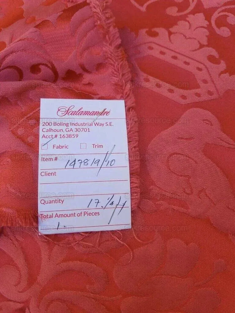 Scalamandre 100%silk Love Bird Special Red Pink MSRP USD 588/Y
