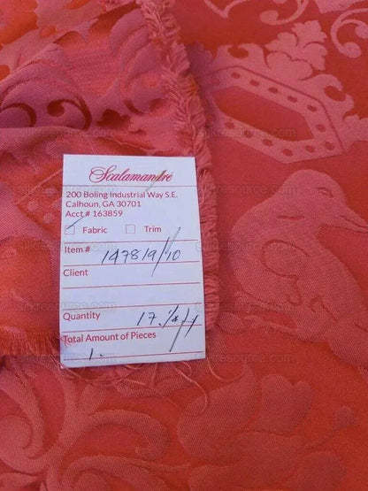 Scalamandre 100%silk Love Bird Special Red Pink MSRP USD 588/Y